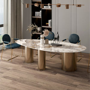 Muebles de lujo modernos de China para el hogar, mesa de comedor ampliable con piedra sinterizada de Metal, fabricante y empresa - Product Image 2