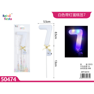 ที่วางเค้กเบอร์7พร้อมไฟ LED สำหรับงานแต่งงานวันครบรอบวันเกิดวันขอบคุณพระเจ้างานเฉลิมฉลองที่โรงเรียน - Product Image 1