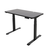 Bureau debout motorisé ergonomique de bureau noir 2AF3, table d'ordinateur électrique réglable en hauteur, cadre de bureau réglable en hauteur