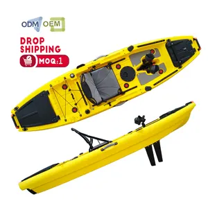 high quality single sit on top fishing kayak pedal kayak with fishing rod holder