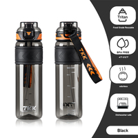Bouteille d'eau de sport Tritan sans BPA de 1000 ml avec paille amovible, anti-fuite, 34 oz, avec manchon en silicone antidérapant – Vente en gros