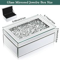 Boîte à bijoux miroir en verre diamant de grande taille Organisateur de rangement classique simple Boîte à bijoux miroir de luxe haut de gamme