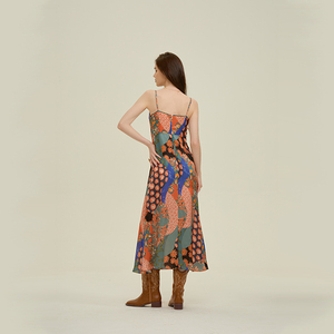 Italian Design Vacation <strong>Lover</strong> Fishtail Cami <strong>Dress</strong> Silk Viscose Mixed Skin--friendly Casual Long <strong>Dress</strong> - Product Image 3