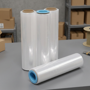 Película Estirable Transparente de LLDPE de 500 mm x 300 m x 20 μm para Paletización - 6 Rollos/Caja - Fabricante Chino - Product Image 1