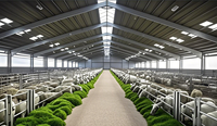 Structure en acier préfabriquée moderne à bas prix pour élevage de moutons et de chèvres
