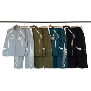 Ensemble de survêtement <span class=keywords><strong>Corteiz</strong></span> pour homme, coupe ample, avec imprimé emblème italien, veste coupe-vent et pantalon large, 2 pièces, style streetwear décontracté - Product Image 4