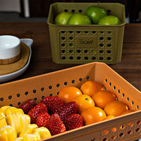 Nouveau grand panier de rangement carré en plastique imitation rotin pour vêtements