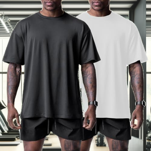 Muscle <strong>Killer</strong> Men's Solid Blank Breathable Short Sleeve O-Neck Casual Loose Fit <strong>T</strong>-<strong>Shirt</strong> 2 Pack Black/White M - Product Image 2