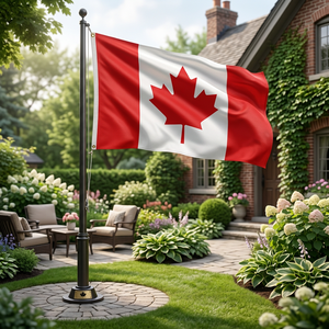 Drapeau canadien personnalisé de 3x5 pieds, polyester non tissé, rectangulaire, bannière publicitaire extérieure, résistant aux UV, impression numérique - Product Image 2