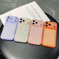 Étui scintillant avec diamants et perles de cristal, super mignon pour femmes, compatible avec iPhone 18 Pro Max 17 16 15 14 PLUS