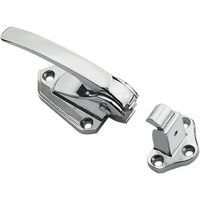 Ensemble de serrure cryogénique avec poignée en alliage de zinc, loquet finition chrome brillant, 2 clés, entraxe 50 mm pour serrures à cylindre bas.