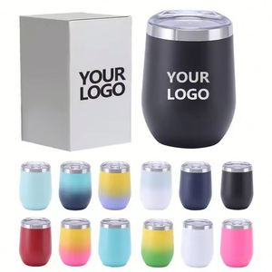Mug isotherme promotionnel personnalisé en acier inoxydable de 12 oz en forme d'œuf pour bière et vin avec logo, par sublimation - Product Image 1