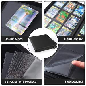 Y Y Portable <b>Magic</b> Gathering 9-Pocket Game Trading Cards Binder Zippered Durable PVC Paper Cloth PU Cover Material Meowth Design - Product Image 6