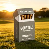 Lot en gros de tees de golf personnalisés décoratifs d'intérieur en amidon de maïs, bambou, cuir, noirs et colorés, pour simulateur de golf rose Machine Pink Simulator S