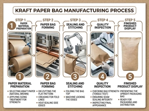 Sac en papier kraft multi-parois 2 plis 3 plis 5 kg 10 kg 25 kg pour farine, protéines de lait en poudre, prêt à expédier, faible MOQ - Product Image 2