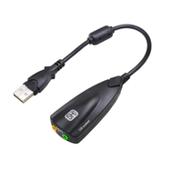 Promoción de precio de fábrica ABS para PC portátil adaptador de tarjeta de sonido de Audio externo 5HV2 USB 7,1 canales USB 2,0 Stock 01 USB2.0 CM108