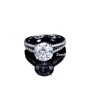 GRA Certified Hip Hop Iced Out 9K Solid Gold Eternity <b>Band</b> Round Brilliant Cut VVS Moissanite Diamond Iced Out Wedding <b>Rings</b> - Product Image 1