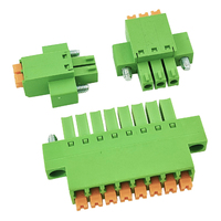 Conector de panel con brida de perfil bajo y abrazadera de resorte de 3.81mm de paso, conector macho-hembra, juego completo de bloque de terminales en línea 2-24P
