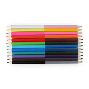 wholesales high quality oem brand writing smooth twin color pencils
