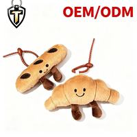 Porte-clés en peluche Sencai doux et durable en forme de croissant pour téléphone portable et machine à griffes