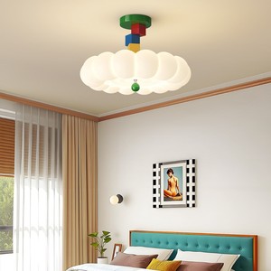 Lámpara de techo con colores macaron, fuente de luz LED para dormitorio, uso doméstico, candelabro de un solo cabezal, diseño agradable para la vista - Product Image 3