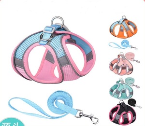 Ensemble harnais <span class=keywords><strong>pour</strong></span> petits chiens réglable harnais <span class=keywords><strong>pour</strong></span> chiot chat gilet bouledogue français <span class=keywords><strong>Chihuahua</strong></span> carlin <span class=keywords><strong>laisse</strong></span> de marche en plein air - Product Image 1