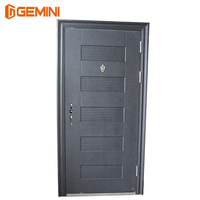 Porte simple en fer moderne, porte en acier de sécurité avec serrure multiple