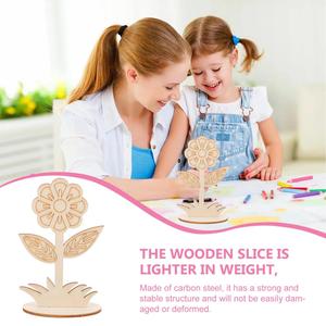 Wholesale Wooden Flower Ornaments Blank Flower Shape <b>Wood</b> <b>Slices</b> for DIY Crafts and Decorations Dropshipping - Product Image 4