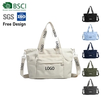 Sac fourre-tout d'été personnalisé en nylon, design multi-poches ouvert, bandoulière amovible, sac à main léger pour le bureau, le shopping et les voyages