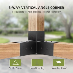 3-Way 90 °   Soportes <span class=keywords><strong>de</strong></span> Esquina <span class=keywords><strong>para</strong></span> Pérgola, Kit <span class=keywords><strong>de</strong></span> Base <span class=keywords><strong>para</strong></span> Poste <span class=keywords><strong>de</strong></span> 4x4, Herrajes <span class=keywords><strong>de</strong></span> Acero Inoxidable <span class=keywords><strong>para</strong></span> Construir Pérgolas y Pabellones - Product Image 4