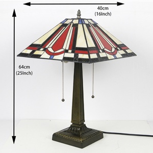 LongHuiJing Tiffany Style Mission 16Inch Baroque Stained Glass Table Lamp AC Powered LED Bedside Living Room Home Decor - Product Image 3