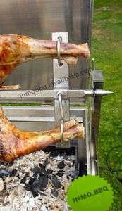 304 Besi Tahan Karat Kualitas Tinggi Ujung Domba Barbeque Arang dengan Troli - Product Image 4