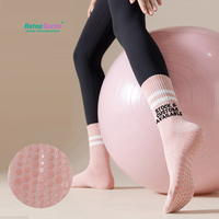 Chaussettes de sport en coton fin de haute qualité pour Pilates, avec logo personnalisé, antidérapantes, pour yoga, pour femmes, chaussettes de Pilates antidérapantes, collection Printemps