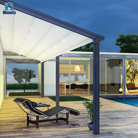 Vente chaude Pergola bioclimatique en aluminium et PVC imperméable Auvents coulissants pour véranda Systèmes de toiture rétractables