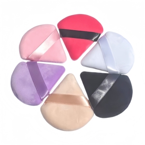 Éponge de maquillage triangulaire en velours la plus vendue, utilisation humide ou sèche, <span class=keywords><strong>pour</strong></span> fond de teint, outil de beauté et accessoires cosmétiques - Product Image 2