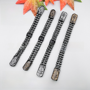 Braccialetto <span class=keywords><strong>Rosario</strong></span>, Regalo Carino, Pietra Nera Naturale, Motivo in Resina 3D, Accessori Religiosi Fai-da-Te per Preghiera e Meditazione - Product Image 2