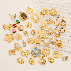 Colección Perla Dorada |   Dijes de acero inoxidable con baño de oro PVD de 18K para la fabricación de joyería |   Impermeable, Hipoalergénico y Duradero - Product Image 1