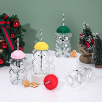 Bouteille d'eau portable pour enfants en forme d'ours en peluche, sans BPA, style moderne et minimaliste, idéale pour les cadeaux de Noël et l'extérieur - Vente en gros