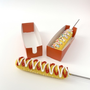Meistverkaufte Maßgefertigte Biologisch Abbaubare Karton-Burgerbox Faltbare To-Go-Schale für Hot Dog Corn Dog Sushi Verpackung - Product Image 1