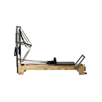 Équipement de Pilates professionnel pour salle de sport, Reformer de Pilates en bois de chêne avec demi-tournebrise 2-en-1, cadre en alliage d'aluminium, logo personnalisé