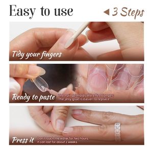 Unghie Finte Medie Quadrate con Cielo Stellato <span class=keywords><strong>Nero</strong></span>, Design Artistico in Rilievo, Stelle Sfumate, Unghie Acriliche a Copertura Totale per Donne e Ragazze, 24 Pezzi - Product Image 6