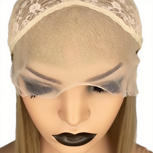 วิกผมผู้หญิงยุโรปอเมริกันสั้นตรง<span class=keywords><strong>สั้น</strong></span>สีทองขนาดกลางบ๊อบตัดไหมทนอุณหภูมิสูงสารเคมีขนาดเล็กโปร่งใส - Product Image 2