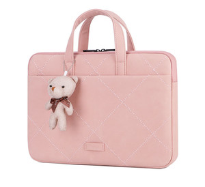 Funda resistente al aplastamiento para <span class=keywords><strong>ordenador</strong></span>, resistente al agua, de cuero PU, peso ligero, 15,6 pulgadas, bolsa de viaje para <span class=keywords><strong>ordenador</strong></span> portátil para <span class=keywords><strong>mujer</strong></span> - Product Image 1