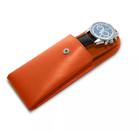 Sac en cuir PU de luxe personnalisé pour montre avec carte insérée, impression de logo personnalisée, pochette d'emballage pour bijoux en similicuir