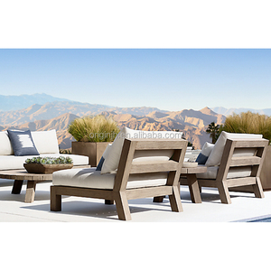 Juego de Muebles de Jardín de Lujo de Estilo Minimalista <span class=keywords><strong>Singular</strong></span>, Diseños de Sofás de Madera de Teca para Exteriores - Product Image 1
