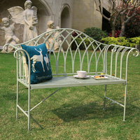 Banc de jardin Vintage en fer forgé, pliable et à lamelles