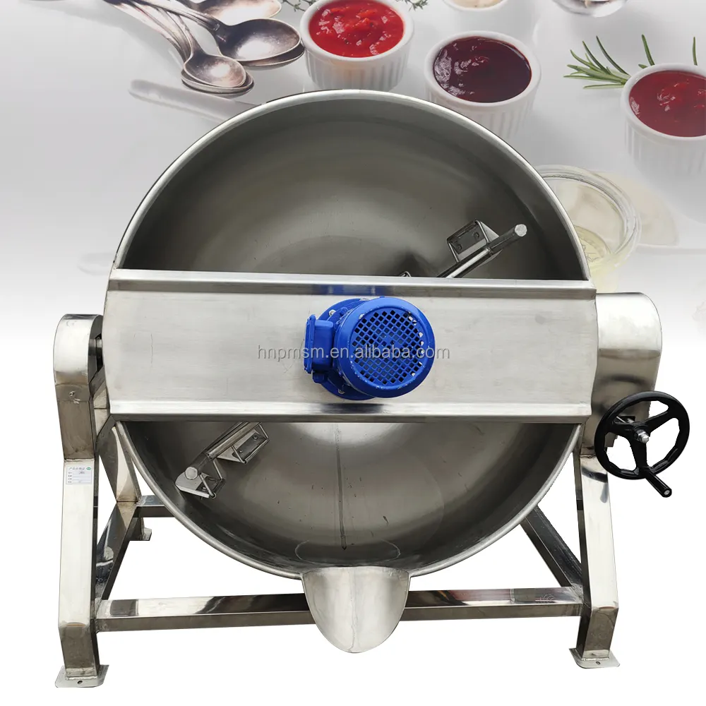 Stainless steel Gas Fired Cooking Mixer Excellent 50 Liter Jacketed Kettle Cooking Pot With Mixer