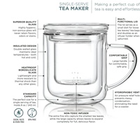 2022 Offre Spéciale isolé Double paroi verre Infusion tasse à thé double tasse avec infuseur en verre pour thé en vrac parfait Drinkware