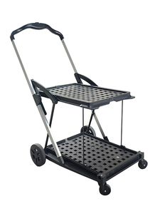 LEADLOONG Chariot pliable à 2 niveaux avec caisse de rangement Chariot pliable pour cuisine, garage, épicerie, blanchisserie, usage extérieur - Product Image 6