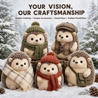 Porte-clés Mascotte Hérisson en Peluche Personnalisé OEM ODM, Thème Rouleau de Cannelle, Jouet Promotionnel Doux en Peluche pour Noël, Cadeau de Fêtes Saisonnier